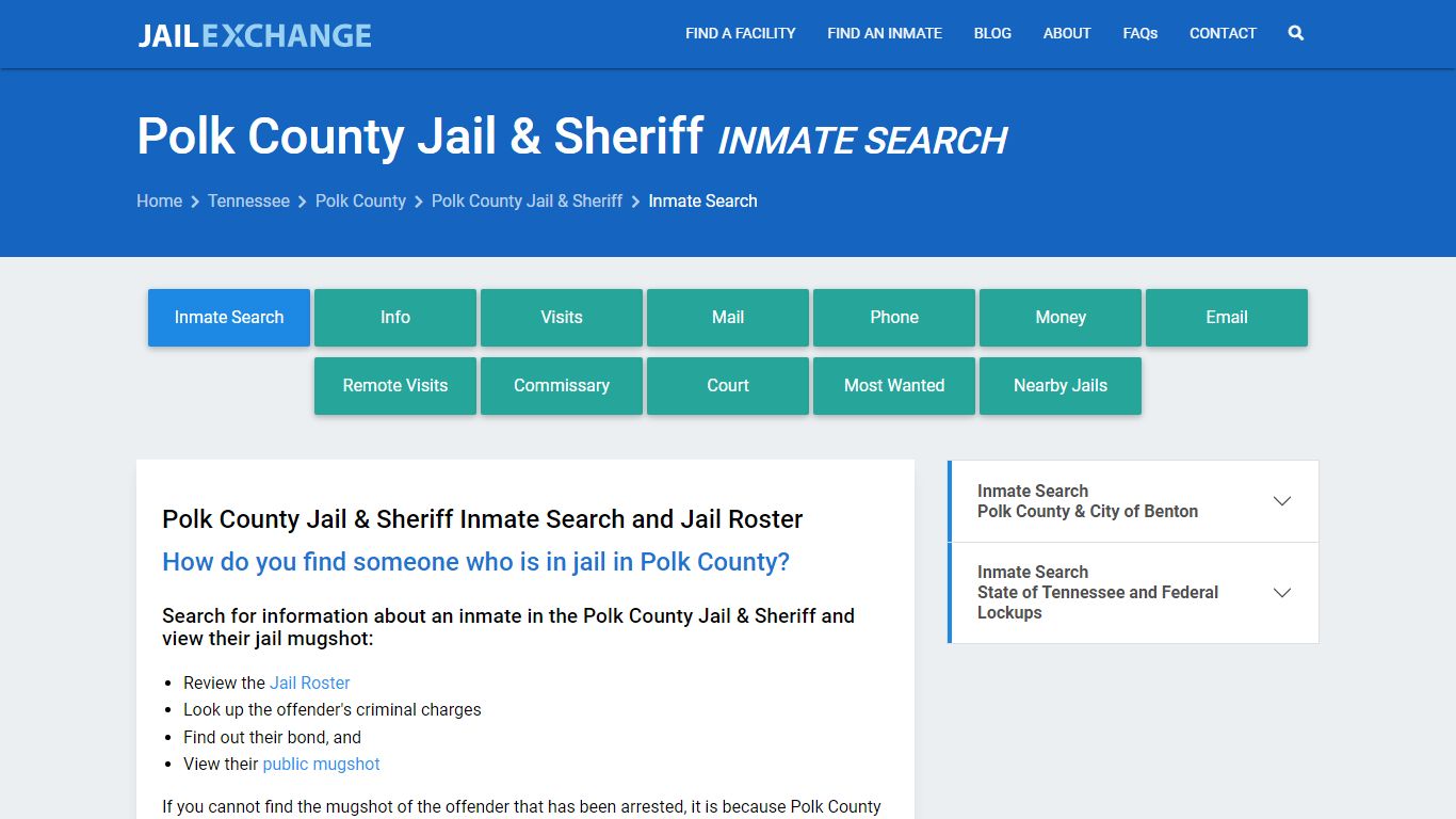 Polk County Jail & Sheriff Inmate Search - Jail Exchange