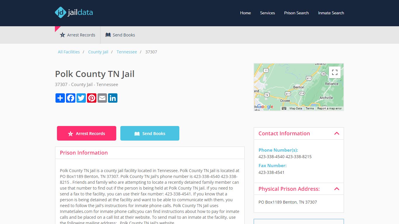 Polk County TN Jail Inmate Search and Prisoner Info - Tennessee, TN